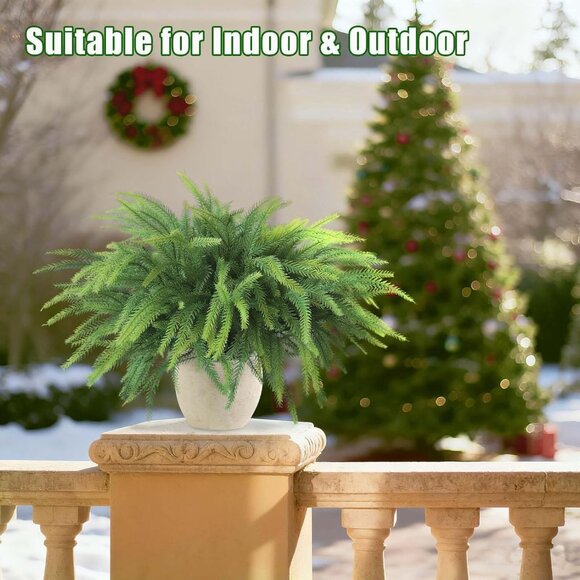 12 Pieces 18 Inch Christmas Norfolk Pine Greenery Branches Home Decorations - Picture 3 of 9